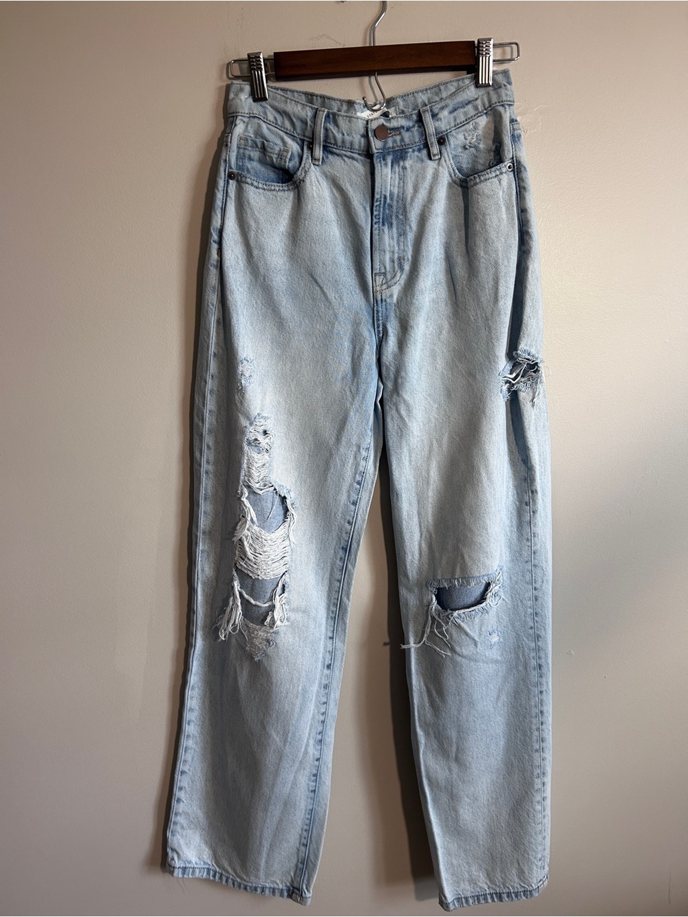 Altar'd State Light Wash Distressed Mom Jeans